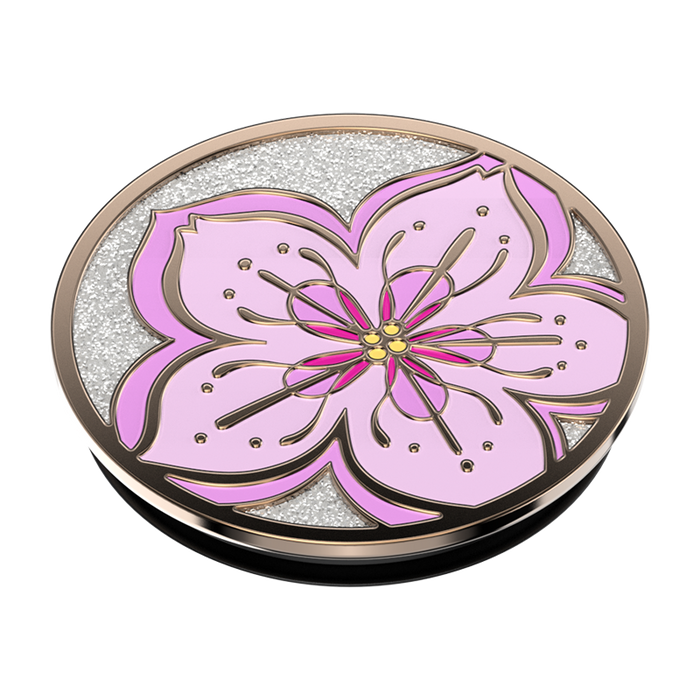 Glitter Cherry Blossom Polished Enamel PopGrip, PopSockets