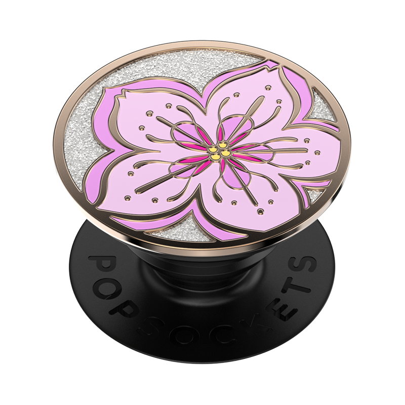 Glitter Cherry Blossom Polished Enamel PopGrip