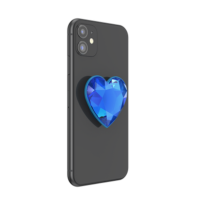 Blue Crystal Heart PopGrip