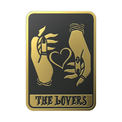Enamel Lovers Tarot Card PopGrip