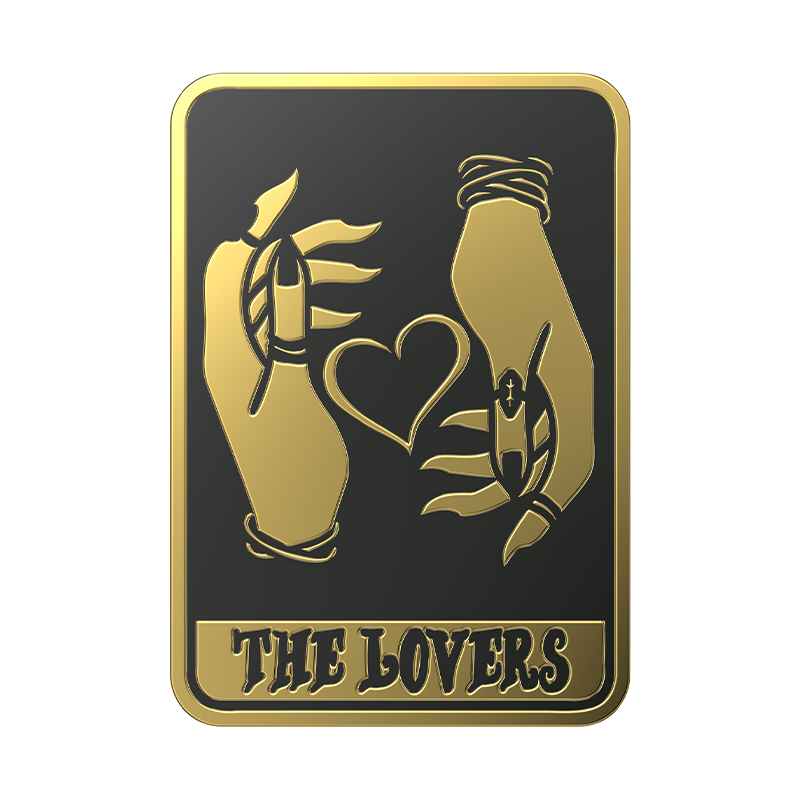 Enamel Lovers Tarot Card PopGrip